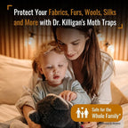 Dr. Killigan's Premium Double Potent Clothing Moth Traps with Pheromones Prime, Organic Clothes Moth Trap with Lure for Closets & Carpet, Case Making & Web Spinning (6 Pack, Black)