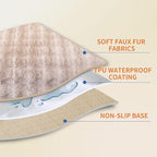 Waterproof Dog Bed Cover Non Slip Couch Covers for Dogs Washable Soft Faux Fur Sofa Cover Couch Covers for 2 Cushion Couch Sofa Pet Friendly (Khaki)