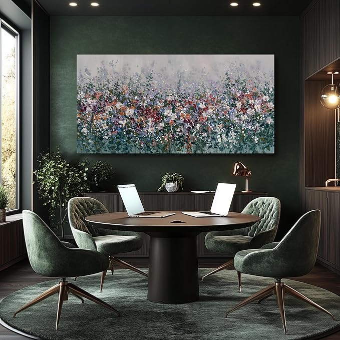 GAIDUOMAI Floral Canvas Prints Retro Wall Art Nature Art Posters for Home Wildflower Painting for Living Room Hallway Decor 29x58 Inch Large Size