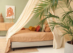 Cream Beige Bed Canopy for Queen and King-Sized Beds | Bedroom Decoration for Teens or Adults | Conical Shape Insect Netting | Mosquito Net in Multiple Colors and Sizes