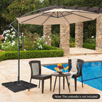 Giantex Cantilever Umbrella Base 220 lbs, 4 PCS Patio Umbrella Stand Water Sand Filled, Heavy Duty HDPE Offset Umbrella Weights with 4 Connecting Pins, Easy-Fill Spouts, for Outside Garden Poolside