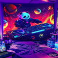 NYZE Panda Space Tapestry for Bedroom, Music Wall Tapestry, Party Decor Glow in the Dark Room Decor Tapestries, Cool Galaxy Planet Wall Hanging, Wall Hanging for Room Dorm 59in×51in