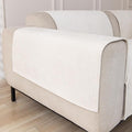 HAOMAIJIA Waterproof Sofa Arm Covers Set of 2 Non Slip Chair Arm Covers Chenille Washable Couch Arm Cover Furniture Protector (Cream White, 23.6" x 27" 2 Pack)