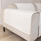 HAOMAIJIA Waterproof Sofa Arm Covers Set of 2 Non Slip Chair Arm Covers Chenille Washable Couch Arm Cover Furniture Protector (Cream White, 23.6" x 27" 2 Pack)
