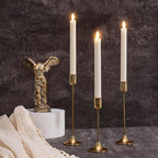Candlestick Holders, Taper Candle Holders Set of 3, Gold Vintage Candle Sticks Holder Decor for Table Centerpiece, Fireplace Mantel, Weddings, Housewarming & Christmas Décor