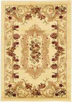 Rugs.com Chateau Collection Rug – 2' x 3' Cream Medium Rug Perfect for Entryways, Kitchens, Breakfast Nooks, Accent Pieces