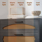 Mericonia 4 Drawer Rattan Dresser for Bedroom, Wood Tall Dresser for Closet with Metal Handles, Boho Nightstand Sets, Dressers & Chests of Drawers for Bedroom, Hallway and Entryway, Black