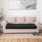 100% Waterproof Couch Cushion Covers Sofa Seat Cover, Stretch Sofa Cushion Slipcovers for Sectional Sofa, Reversible Sofa Protector Covers for Kids Pets, Washable(Large, Black)