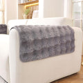 Non-Slip Couch Arm Covers,Thick Soft Recliner Arm Chair Covers Set of 2 Waterproof Armrest Covers for Sofa, Washable Faux Fur Sofa Arm Cover (Grey, 24" x 24" 2 Pack)