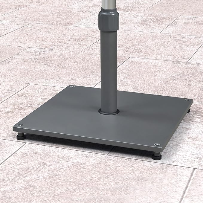 PURPLE LEAF Patio Umbrella Base Stand AT4040 Market Table Weighted Base Outdoor Heavy Duty Square Steel Plate Stand 88 LBS Black