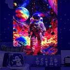 NYZE Astronaut Space Tapestry for Bedroom, Glow in the Dark Room Decor Wall Tapestries, Cool Galaxy Planet Wall Hanging, Wall Hanging for Men Guys Gamer Room Dorm Living Room 60x80 in