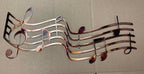 Music Staff and Notes Metal Wall Art Décor Copper/Bronze Plated 24" x 9 1/2"