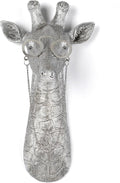 UITWMKTG Silver Animal Head Wall Decor Modern Home Decor Resin Animal Sculptures Wall Mount Vintage Head Wall Art for Living Room Hanging Decoration Giraffe