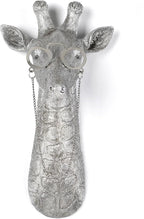 UITWMKTG Silver Animal Head Wall Decor Modern Home Decor Resin Animal Sculptures Wall Mount Vintage Head Wall Art for Living Room Hanging Decoration Giraffe