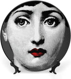 Lina Cavalieri Plate, Wall Decorative Plate, Mysterious Face Plate Wall Hanging Decoration,Including Bracket and Special Spring Hook, 10inch, Style11