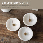 Koville Natural Marble Incense Holder, Incense Holder for Sticks with 9 Holes, Handmade Incense Burner Ash Catcher for Meditation Yoga SPA, Balsam Fir/Palo Santo/Sage/Cone (White)