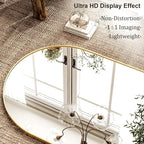 HARRITPURE 86x46 inch Full Length Mirror - Oversized Arched Mirror Aluminum Frame Full Body Floor Mirror with Stand for Living Room,Bedroom,Cloakroom,Gold