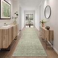 Art&Tuft Non-Slip Runner Rug - 2x12 Runner Rug Washable Low-Pile Rugs Runners, Soft Distressed Carpet Runner for Bedroom Bathroom Kitchen Laundry Living Room, Green