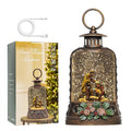 9.6" Christmas Snow Globe Lantern with Nativity - Water Swirling Glitter LED Light Musical Lantern with Exterior Decor - Vintage Xmas Gifts - USB Plug or Battery Operated Home Decor (Nativity)