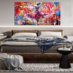 CIRABKY Dance Canvas Wall-Art for Bedroom Girls - Graffiti Wall Art for Living Room - Colorful Pictures Big Poster Size 29" x 59"