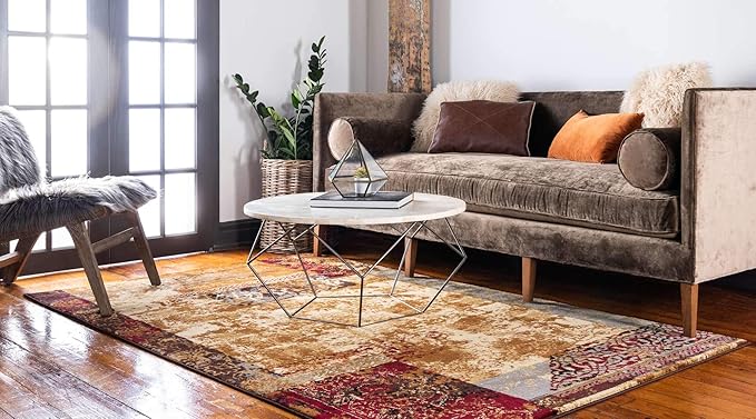 Unique Loom Barista Collection Area Rug - Arusha (4' 1" x 6' 1" Rectangle, Beige/ Black)