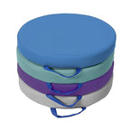 Factory Direct Partners SoftScape 15 inch Round Classroom Floor Cushions with Handles; Flexible Seating for Daycare, Preschool, Playroom; 2 inch Thick Deluxe Foam (4-Piece) - Contemporary/Purple