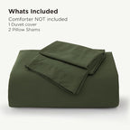 Bedsure 100% Rayon Derived from Bamboo Duvet Cover Queen Size - Lightweight Silky Cooling Comforter Cover Set for Hot Sleepers, Breathable & Moisture-Wicking Bedding Set, Olive Green