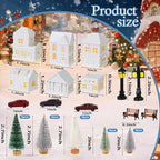 29 Pcs 1.5 Inch Christmas Miniature Houses Figurines Miniature White Resin Houses Christmas Miniature Village Set Christmas Miniature Town for Mini Christmas Scene Micro Landscape Decor