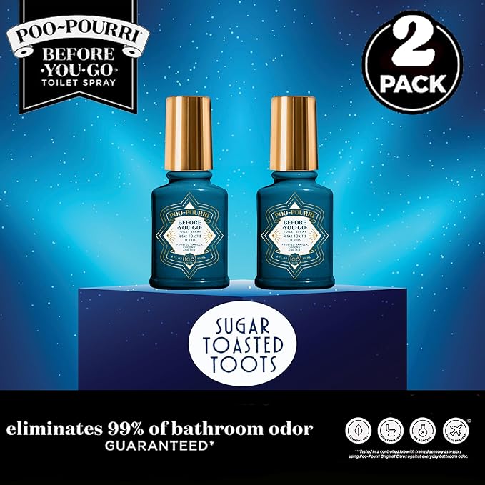 Poo-Pourri Toilet Spray Sugar Toasted Toots 2 Ounce Frosted Vanilla Coconut and Mint Pack of 2