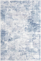 IOHOUZE Abstract Area Rug 4x6 Ft Washable Rugs for Entryway Indoor, Non Slip Small Living Room Rugs Printed Faux Wool Throw Rug, Floor Carpet for Kitchen Nursery Playroom, Light Blue White