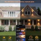 Smart WiFi Outdoor Wall Lights Exterior 2 Pack, Up and Down Porch Lights Ambience Color Changing, Bronze Cylinder RGBCW LED Outdoor Wall Lamp for House Garage Porch, Outside Exterior Lights ETL Listed