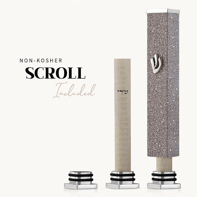 SURI Mezuzah Case Sparkling Brown 3" (8cm) – Candy Collection | Modern Jewish Door Décor