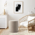Get Set Style Modern Round Ottoman with Soft Padded Seat, Multifunctional Vanity Stool for Makeup, Upholstered Footrest Stool Ottoman Foot Stool for Living Room, Bedroom