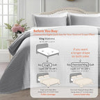 KASENTEX King XL Quilt Set 108"x98" – Soft Washed 3-Layer Lightweight Bedspread, Minimalist Nordic Design, All-Season Spring & Summer Quilt Set (1 Quilt + 2 Pillow Shams), Solid Grey