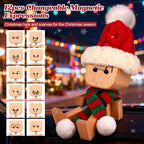 Shaking Wooden Man Figurine,12PCS Magnetic Changeable Faces, Handmade Shaking Feet Wooden Doll for Car Dashboard Decorations,Funny & Creative Christmas Desktop Office Desk Decor (B)