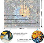 Accnicc Sun and Moon Tapestry Boho Hippie Floral Wall Tapestry for Bedroom Aesthetic Vintage Stained Glass Celestial Plant Small Tapestries Wall Hanging for Living Room Dorm 60 x 44 Inch