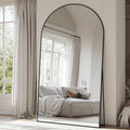 Suidia Arched Full Length Mirror, 81"x41" Floor Mirror Freestanding, Floor Standing Full Body Mirror with Stand for Bedroom, Hanging Leaning Mounted for Living Room Cloakroom, Black