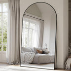 Suidia Arched Full Length Mirror, 81"x41" Floor Mirror Freestanding, Floor Standing Full Body Mirror with Stand for Bedroom, Hanging Leaning Mounted for Living Room Cloakroom, Black