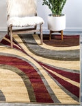 Unique Loom Barista Collection Area Rug - Ngada (3' 1" x 5' 3" Rectangle, Beige/Red)