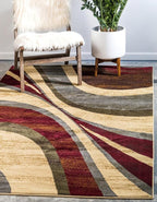 Unique Loom Barista Collection Area Rug - Ngada (3' 1" x 5' 3" Rectangle, Beige/Red)