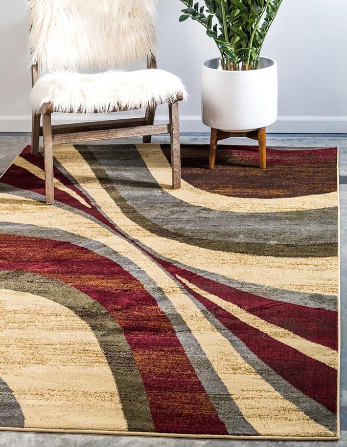 Unique Loom Barista Collection Area Rug - Ngada (3' 1" x 5' 3" Rectangle, Beige/Red)