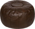 Thgonwid Unstuffed Moroccan Ottoman Pouf Cover, Ottoman Footstool Storage Solution, Bean Bag Chair, Foot Rest, Deep Coffee