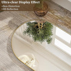 HARRITPURE 71"x30" Arched Full Length Mirror Free Standing Leaning Hanging Mounted Mirrors Aluminum Frame Modern Simple Home Decor for Living Room Bedroom Cloakroom, Gold