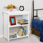 Natural Wood Bookshelf, 3 Tier Bookcase, Freestanding Display Storage Shelves Open Bookshelf for Bedroom, Living Room and Office (Brown, Open Table) (White, Table Open)