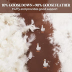 Bafode Goose Feathers Down Pillows, Pillows Standard Size Set of 2, Cotton Cover,Gusseted Hotel Collection Bed Pillow for Back, Stomach or Side Sleepers