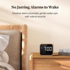 Housbay Wooden Sound Machine Alarm Clock for Bedrooms - Gentle Wake-Up with Birdsong, White Noise for Sleeping, Small Digital Clock for Phone-Free Routine - Maple Wood