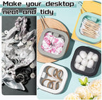 Kathfly 4 Pcs Assorted Colors Hair Tie Organizer Portable Hair Accessory Storage Containers Stackable Tie Bobby Pin Holder Home Cotton Swab Dispenser Accessories Jewelry Organizer Box
