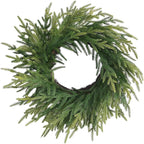 20 Inch Norfolk Pine Winter Wreath - Artificial Pine Greenery Winter Christmas Wreaths for Front Door Porch Wall Window Porch Fireplace Indoor Outdoor Decor Christmas Decorations
