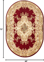 Rugs.com Chateau Collection Rug - 4' x 6' Oval Red Medium Pile Rug