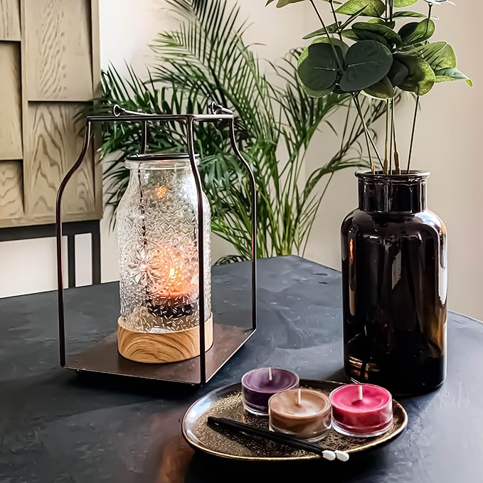 PartyLite After Dark™ Tea Lights Sampler, Velvet Plum & Amber Suede with Cashmere Cassis Scented Candles, Gift Set of 12, Aromatherapy with up to 4 to 6 Hours Burn Time, Ideal for Home Decor